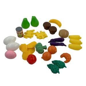 Play Food For Kids Kitchen Plastic Eggs Chips Fruits Vegetables Bread 25+ Pieces